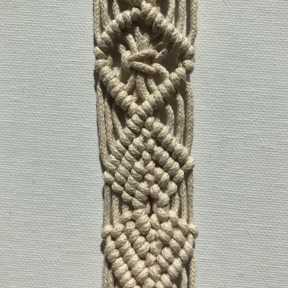 Saddle Bag with Macrame Strap - Tan - Picture 5 of 5